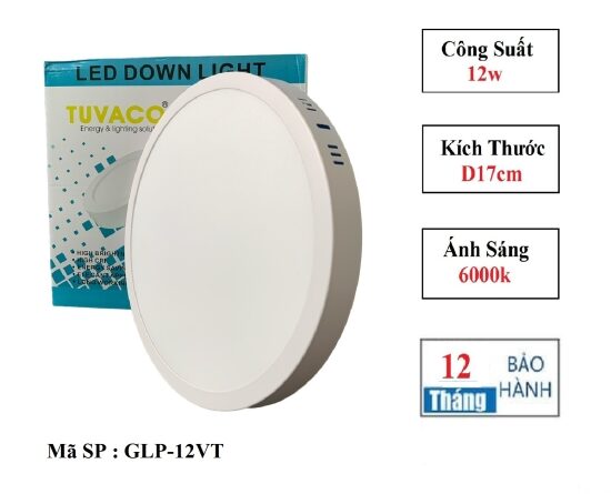 đèn ốp trần tròn 12w