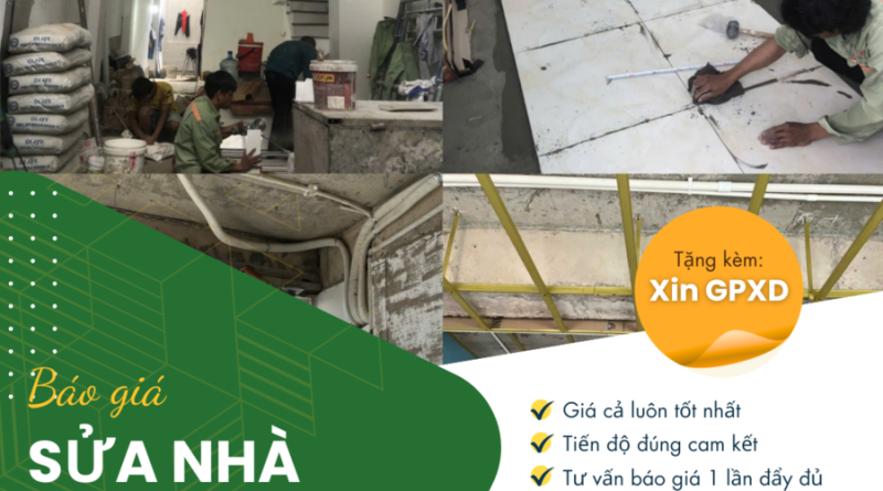 bảng báo giá sửa chữa nhà