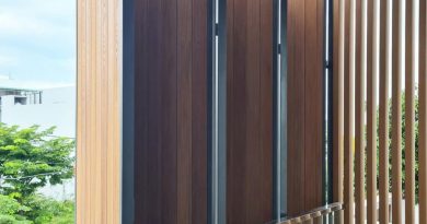 Cổng sắt ốp gỗ nhựa composite