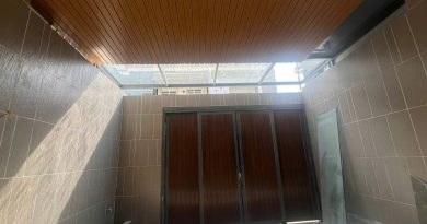 Cửa khung thép ốp gỗ nhựa composite