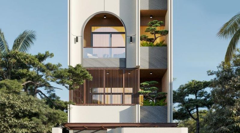 các mẫu nhà mặt tiền 6m đẹp