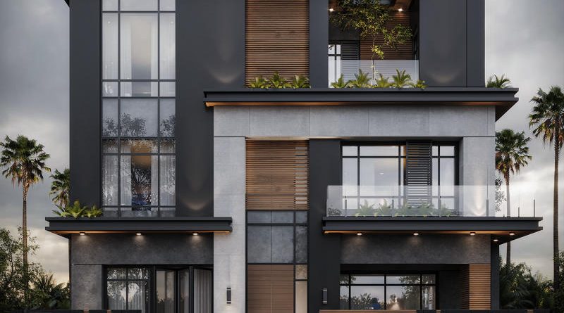 nhà biệt thự 3 tầng phong cách hiện đại