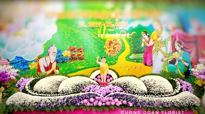 thiết kế hoa lễ hội chùa